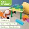 MindWare Paint Your Own Turtle Wooden Stool, DIY Art Furniture Craft Kit with Paint Brushes and Easy Assembly Parts, Paintable Kids Stool for Creative Playroom Decor, Kids Age 5+