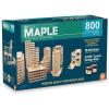 MindWare Maple 800 Plank Wooden Building Blocks Set – Free-Form 3D Structure Building Set for Kids Includes 800 Maple Planks, 16 KEVA Balls, 2 Canvas Storage Bags and Guide Book