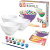 MindWare Paint Your Own Porcelain Bowls for Kids – DIY Craft Kit Makes 3 Bowls, Includes Paint and Brush