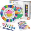 MindWare Paint Your Own Porcelain Plates – Kit Includes 2 Porcelain Plates, 12 Paints, 2 Paint Brushes, and 2 Stands