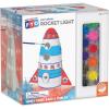 MindWare Paint Your Own Porcelain: Rocket Light with 2 Tea Lights, 12 Paints & 2 Brushes – Creative paintable Pottery Crafts & Gift Kits for Kids