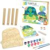MindWare Paint Your Own Turtle Wooden Stool, DIY Art Furniture Craft Kit with Paint Brushes and Easy Assembly Parts, Paintable Kids Stool for Creative Playroom Decor, Kids Age 5+