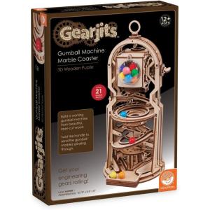 MindWare Gearjits: Gumball Machine Marble Coaster – Wooden 3D Building Puzzle for Teens & Adults – DIY STEM Building Toys for Kids – Fun for Adults Too – Ages 12 and Up