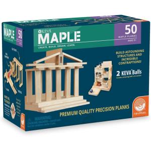 MindWare KEVA Maple 50 Planks – Free-Form 3D Building for Kids – Create Your own Architecture Designs Wood Blocks