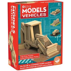 MindWare KEVA Models Vehicles – 154 Wooden Building Planks & Step-by-Step Instructions to Build Iconic Vehicles