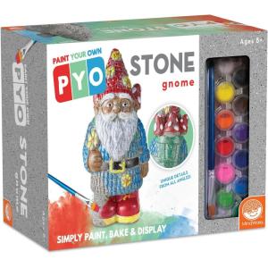 MindWare Paint Your Own Garden Stone Decor: Gnome – Includes Weather-Resistant Paint, Art Supplies, Rock and Paintbrush