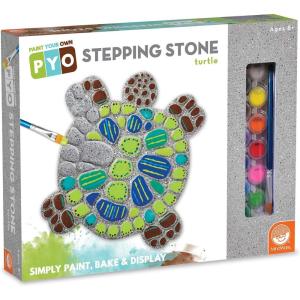 MindWare Turtle Stepping Stone Kit: Paint Your Own Stepping Stones for Kids Craft Kit Includes Paint, Brushes and Instructions
