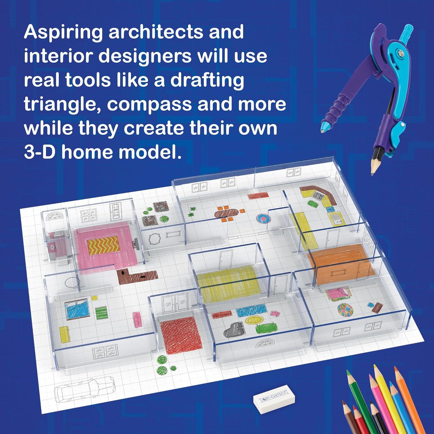 imageMindWare Artchitect Home Model Building for Kids 3D Architectural Design Kit for Kids Ages 8 and Up Learn The Basics of Architecture As You Design Start to Finish