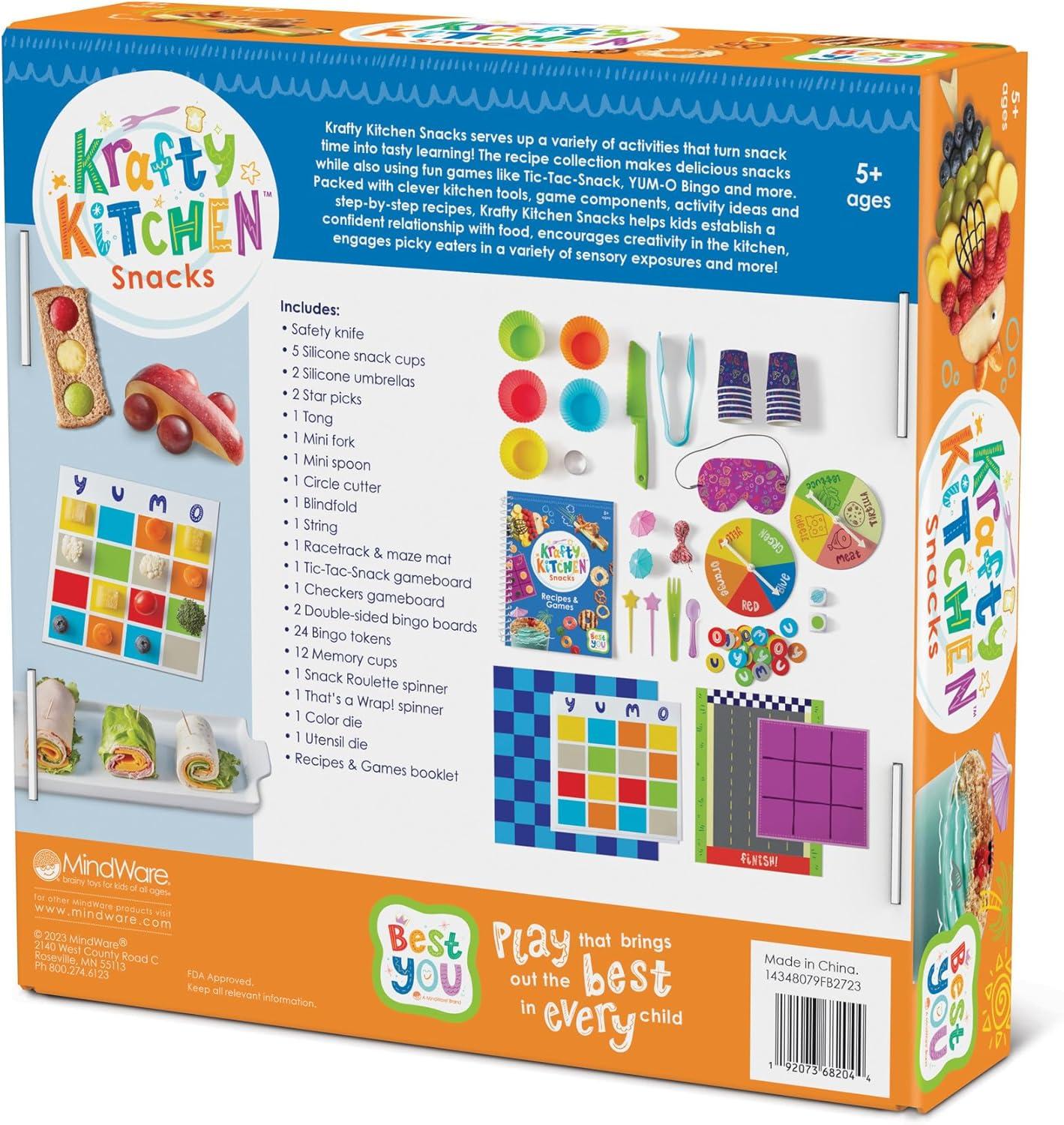 imageMindWare Best You Krafty Kitchen Snacks Kit Kids Cooking and Snack Prep Set with Games and Recipes Hands On Food Exploration Activity for Kids Ages 5 and Up Healthy Eating Play Kit