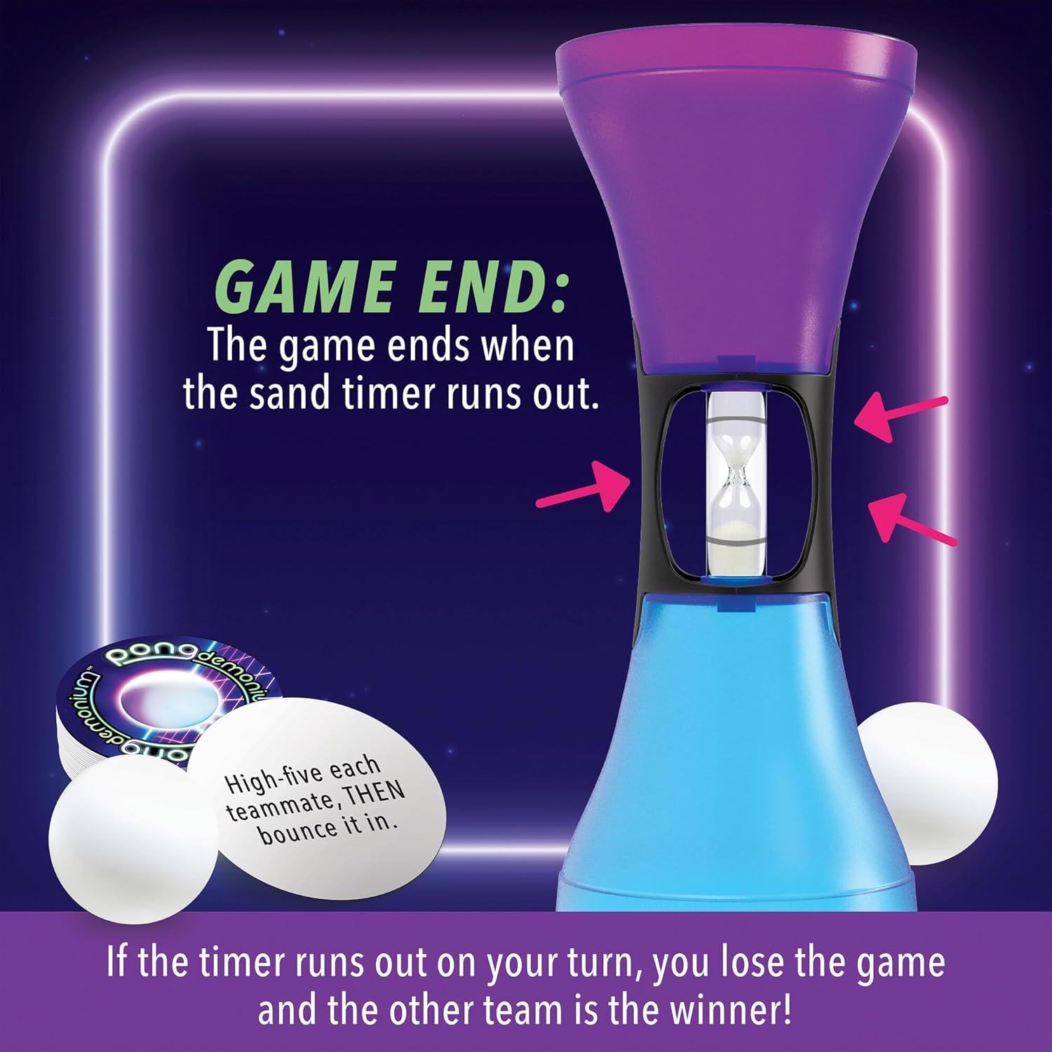 imageMindWare Pongdemonium Party Game FastPaced Action Challenge with Timer Bouncing Ball ampamp 55 Cards Hilarious Hot PotatoStyle Game for Ages 6 2 Players