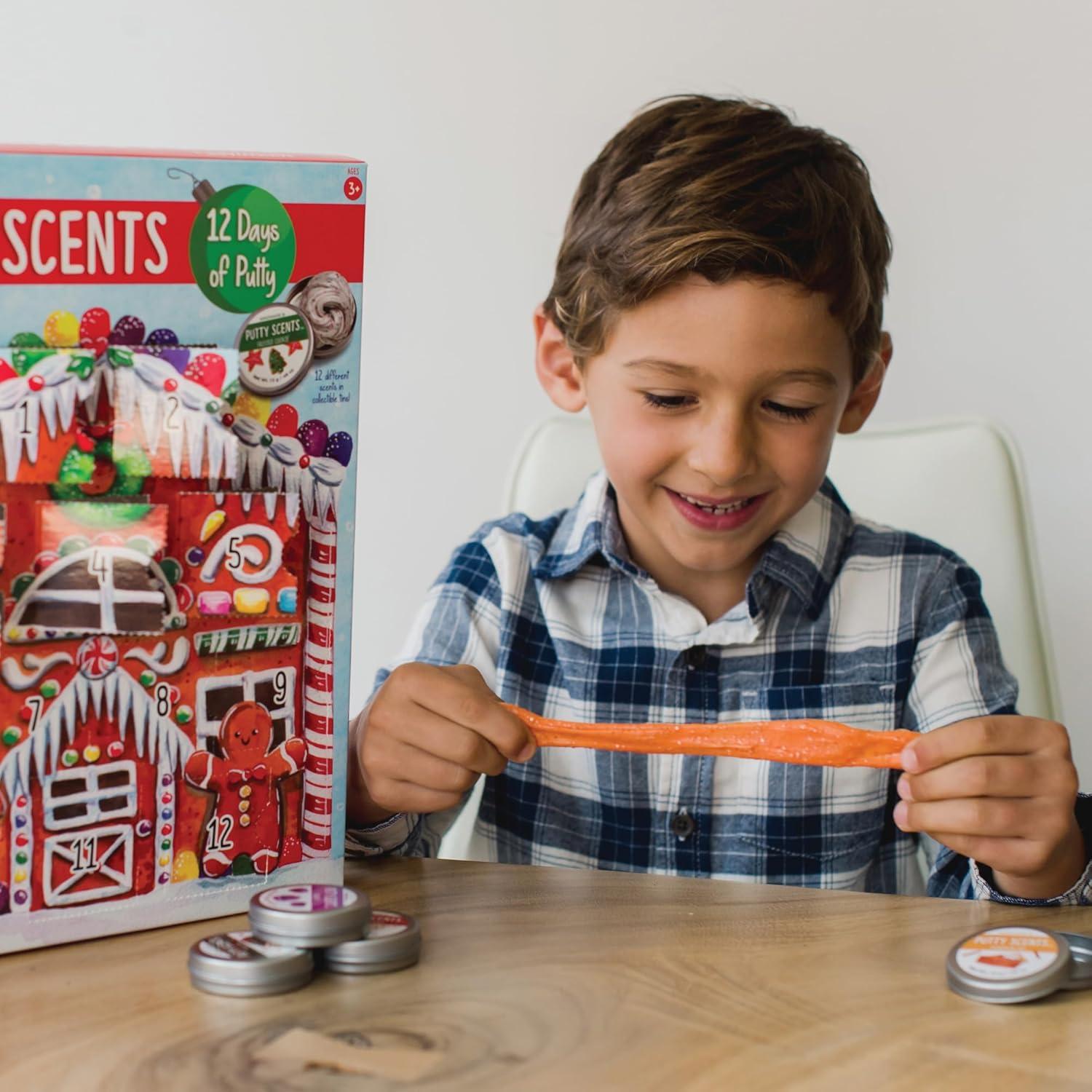 imageMindWare Putty Scents Countdown Calendar 12 Days of Scented Putty with 12 Resealable Tins Sensory Fidget Activity for Kids Ages 6 Holiday Advent Gift for Kids