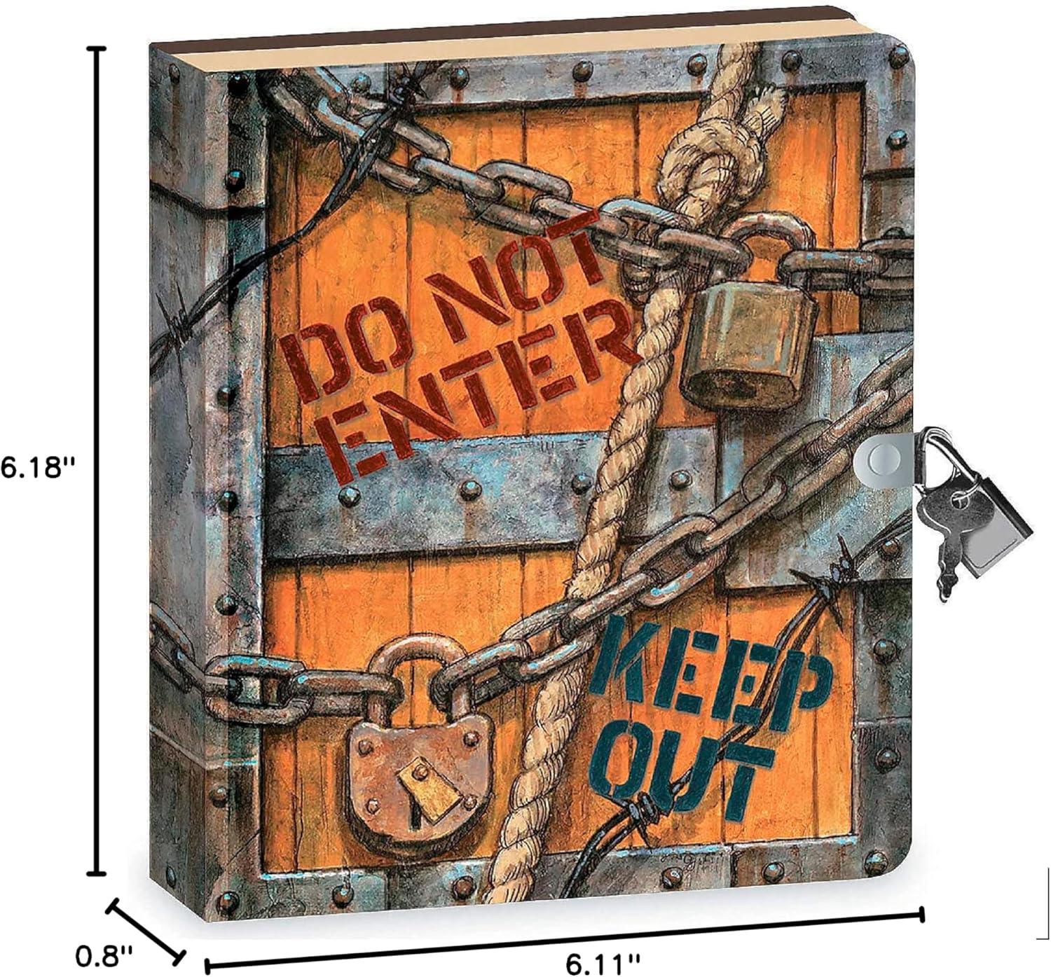 imagePeaceable Kingdom Keep Out 625quot Lock and Key Lined Page Diary for Kids