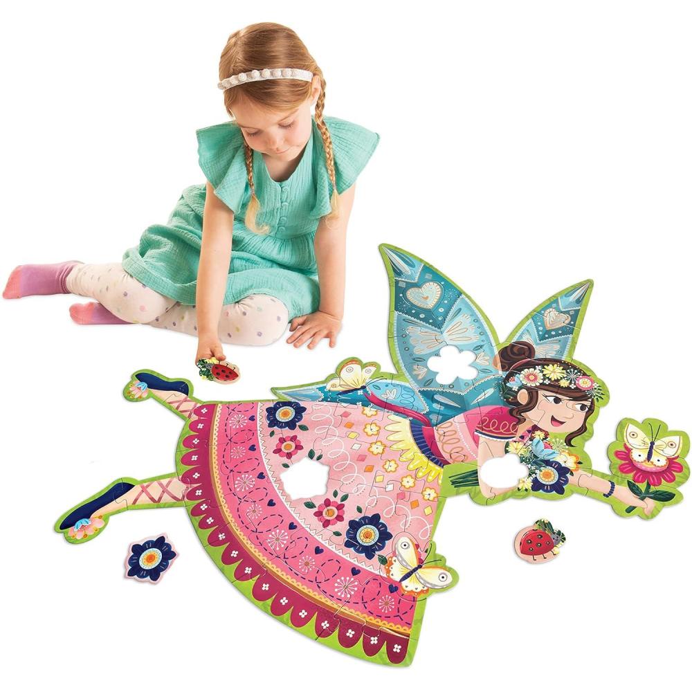 imagePeaceable Kingdom Giant Floor Puzzles with Uniquely Fun Shaped Pieces for Kids Ages 3 Gifts for Girls and Boys  Mushroom HouseFairy