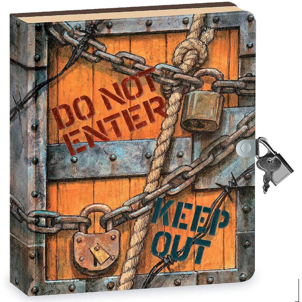 imagePeaceable Kingdom Keep Out 625quot Lock and Key Lined Page Diary for Kids