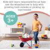 MindWare Oh So Fun! Wheelbarrow Garden Tool for Kids Ages 3 and Up – Red