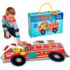Peaceable Kingdom Giant Floor Puzzles with Uniquely Fun Shaped Pieces for Kids Ages 3+ Gifts for Boys and Girls – Racecar(Firetruck)