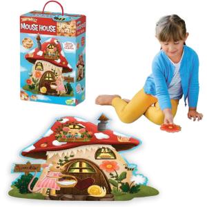 Peaceable Kingdom Giant Floor Puzzles with Uniquely Fun Shaped Pieces for Kids Ages 3+ Gifts for Girls and Boys – Mushroom House(Mushroom House)