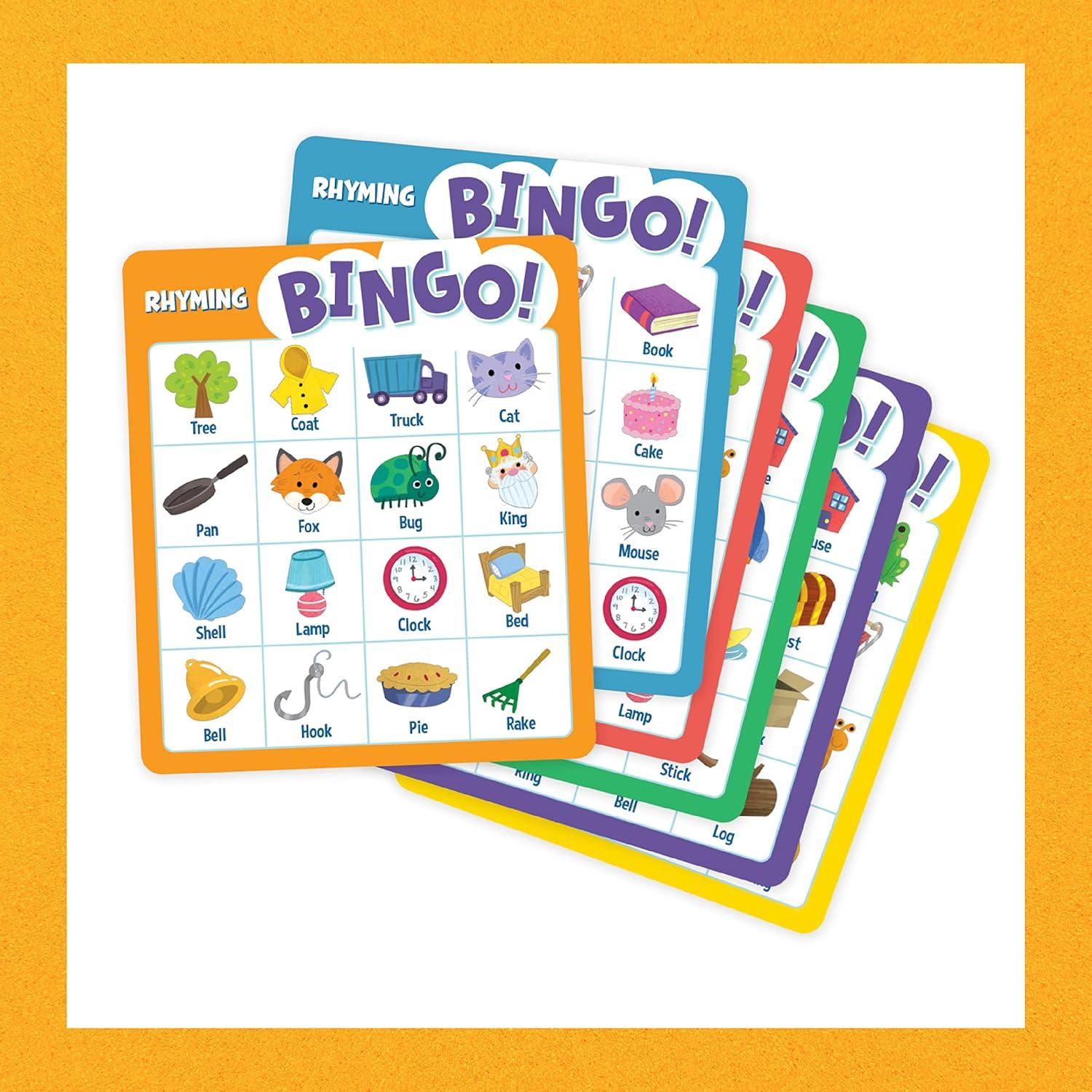 image:imagePeaceable Kingdom Rhyming Bingo Educational Board Game for Kids 6 DoubleSided Playing Boards Ages 4 ampamp Up