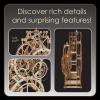 MindWare Gearjits Clock – 3D Wooden Mechanical Model Kit for Teens and Adults, Build Your Own Working Clock witj Moving Gears