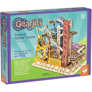 MindWare Gearjits: Carnival Marble Coaster – Wooden Puzzle Marble Run Set for Adults and Kids Ages 12 & Up