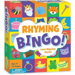 Peaceable Kingdom Rhyming Bingo! Educational Board Game for Kids – 6 Double-Sided Playing Boards – Ages 4 & Up