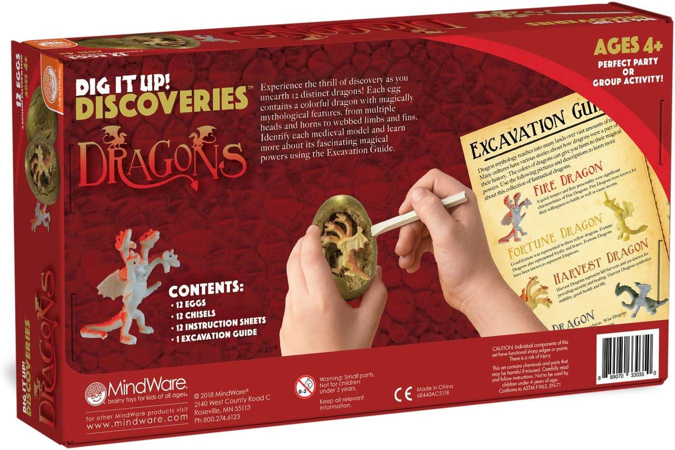 image:imageMindWare Dig It Up Discoveries Dragon Eggs Dig Kit Includes 12 Dragon Eggs with Toys Inside Chisel Tools Instruction Sheets amp Excavation Guidebook
