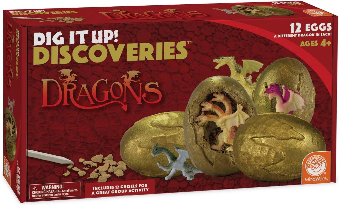 image:imageMindWare Dig It Up Discoveries Dragon Eggs Dig Kit Includes 12 Dragon Eggs with Toys Inside Chisel Tools Instruction Sheets amp Excavation Guidebook