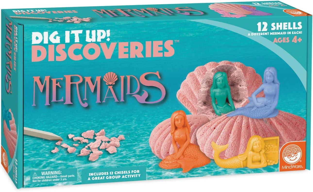 image:imageMindWare Dig It Up Discoveries Mermaids Dig Kits for Kids with 12 Sea Shells Each with a Mermaid Toy Inside 12 Chiseling Tools and Instructions Ages 4 and Up