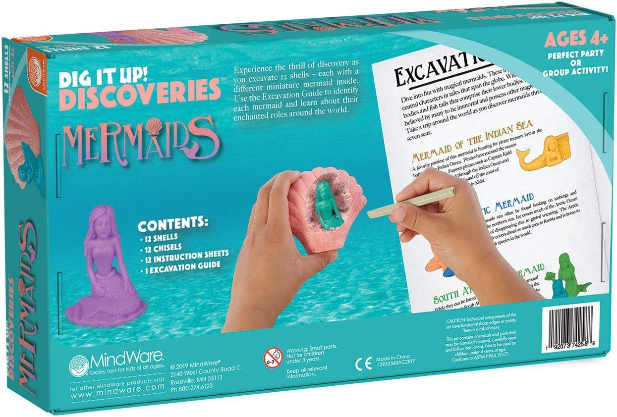 image:imageMindWare Dig It Up Discoveries Mermaids Dig Kits for Kids with 12 Sea Shells Each with a Mermaid Toy Inside 12 Chiseling Tools and Instructions Ages 4 and Up