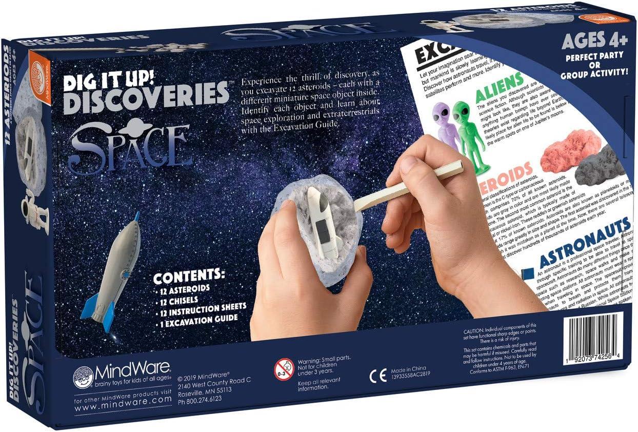 image:imageMindWare Dig It Up Discoveries Space Kit for Kids Dig Toys with 12 Clay Asteroids 12 Kids Space Toys 12 Chiseling Tools and Instructions Ages 4 and Up
