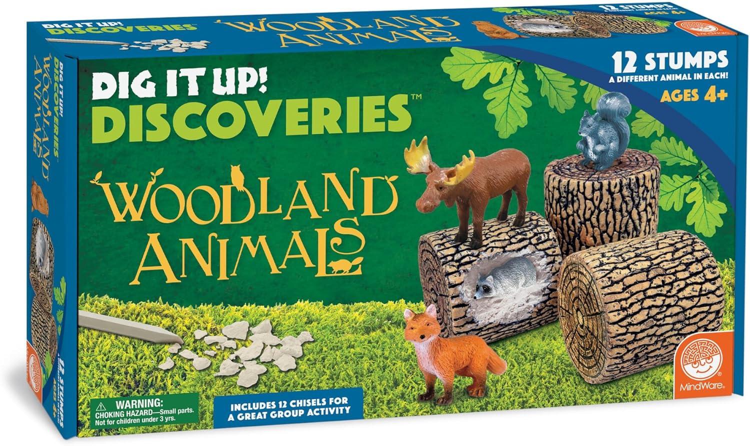 image:imageMindWare Dig it Up Woodland Animals Excavation Kit Educational Toys for Kids 4 and Up Dig Kit with 12 Stumps 12 Animal Figurines 12 Chisels Group or Classroom Activities amp Birthday Parties