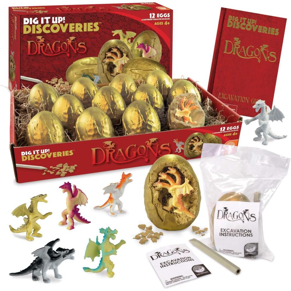image:imageMindWare Dig It Up Discoveries Dragon Eggs Dig Kit Includes 12 Dragon Eggs with Toys Inside Chisel Tools Instruction Sheets amp Excavation Guidebook