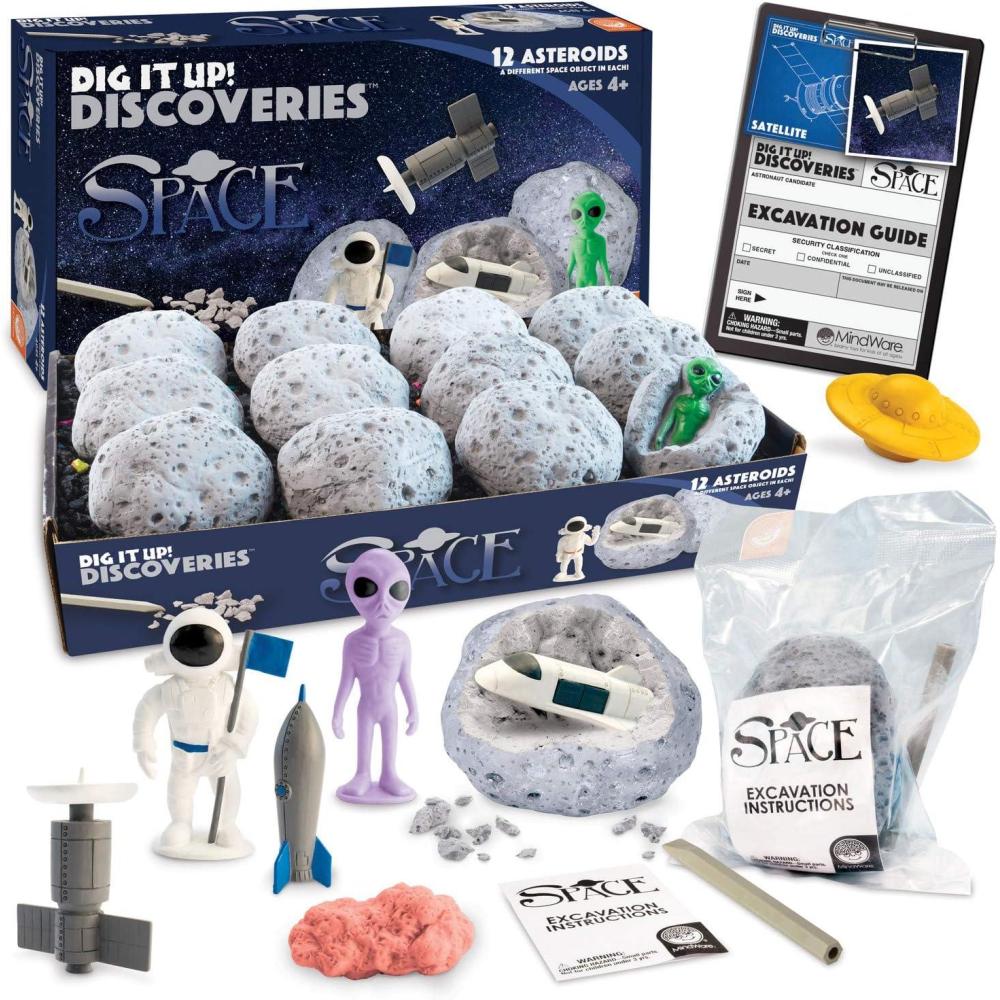 image:imageMindWare Dig It Up Discoveries Space Kit for Kids Dig Toys with 12 Clay Asteroids 12 Kids Space Toys 12 Chiseling Tools and Instructions Ages 4 and Up