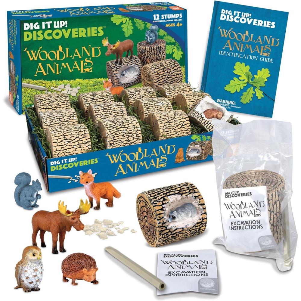 image:imageMindWare Dig it Up Woodland Animals Excavation Kit  Educational Toys for Kids 4 and Up  Dig Kit with 12 Stumps 12 Animal Figurines 12 Chisels  Group or Classroom Activities amp Birthday Parties