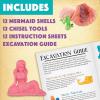 MindWare Dig It Up! Discoveries Mermaids – Dig Kits for Kids with 12 Sea Shells, Each with a Mermaid Toy Inside, 12 Chiseling Tools and Instructions – Ages 4 and Up