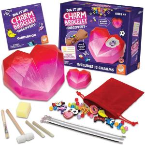 MindWare Dig It Up Charm Bracelet Discovery – STEM Excavation Kit for Kids to Dig and Design a Custom Charm Bracelet, Ages 4+