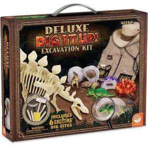 MindWare Dig It Up! Deluxe Dinosaur Excavation Kit – Ages 4+ Dino Dig Kit – Includes Excavation Tools to Dig Out 8 Treasures