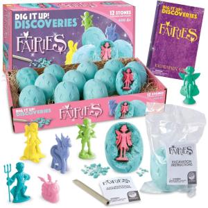 MindWare Dig It Up! Discoveries Fairies Dig Kit – 12 Surprise Eggs and 12 Fairies Toys for Girls & Boys – Great for Birthday Party Kids Activities – Ages 4 and Up