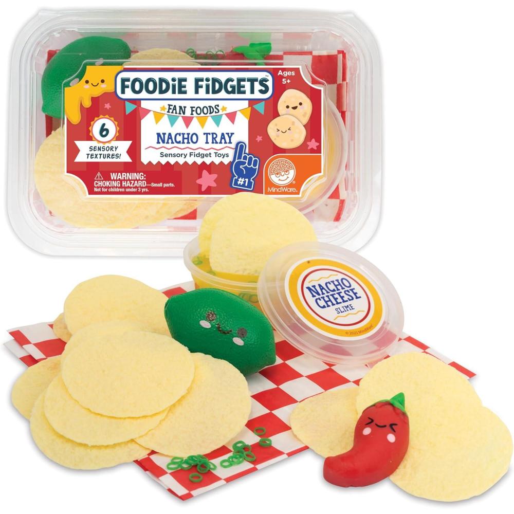 image:imageFoodie Fidget Fan Foods Nacho Tray Sensory Toy Set with Flexible Chips Nacho Cheese Slime amp Tactile Toppings Calming Fidget Play for Kids Ages 5