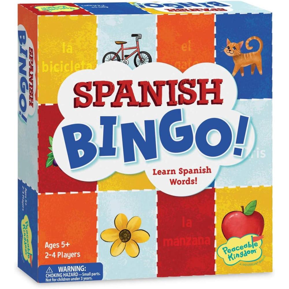 image:imagePeaceable Kingdom Spanish Bingo LanguageLearning Games for Kids Includes a Pronunciation Guide