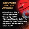 MindWare Glow Basketball Court Set with Bonus Solar-Powered Hoop Lights – Ages 5 and Up
