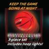 MindWare Glow Basketball Court Set with Bonus Solar-Powered Hoop Lights – Ages 5 and Up