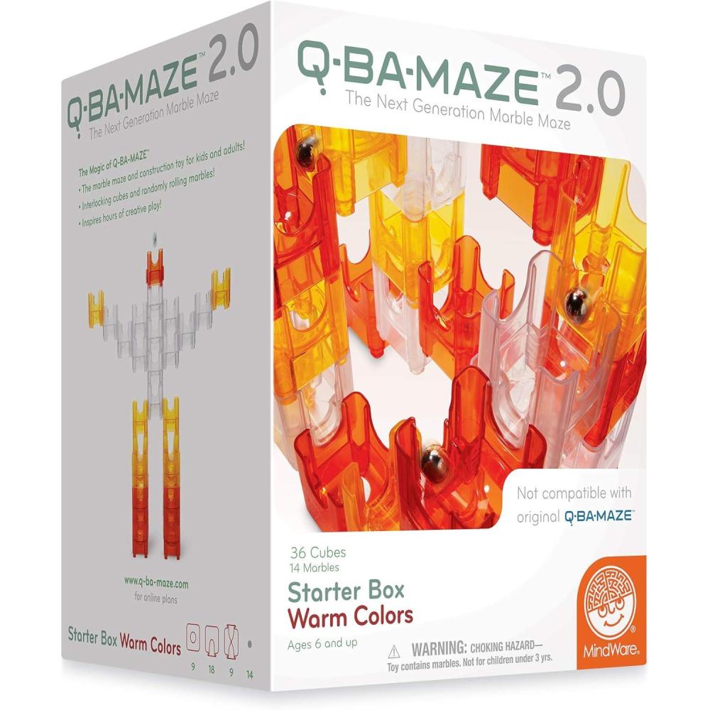 image:imageMindWare QBaMaze Marble Run Starter Set 20 Warm Colors