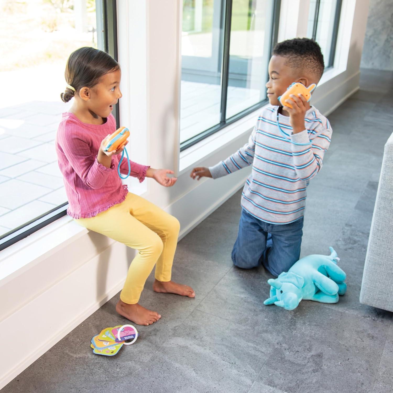 image:imageWalkie TalkAlong Scavenger Hunt amp Adventure Set 2 Rugged Walkie Talkies 1000 ft Range 24 Mission Cards Outdoor Backyard Games for Kids Ages 3