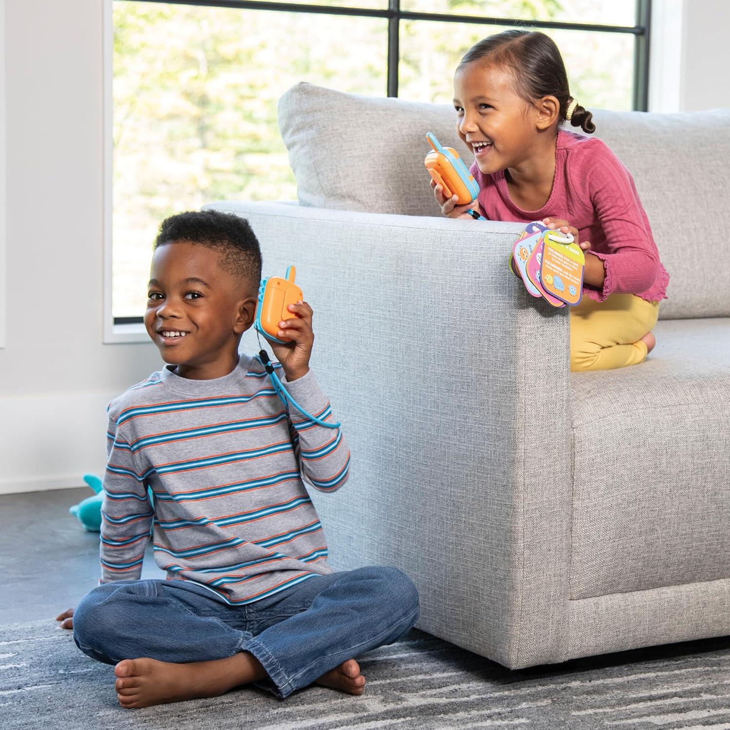 image:imageWalkie TalkAlong Scavenger Hunt amp Adventure Set 2 Rugged Walkie Talkies 1000 ft Range 24 Mission Cards Outdoor Backyard Games for Kids Ages 3