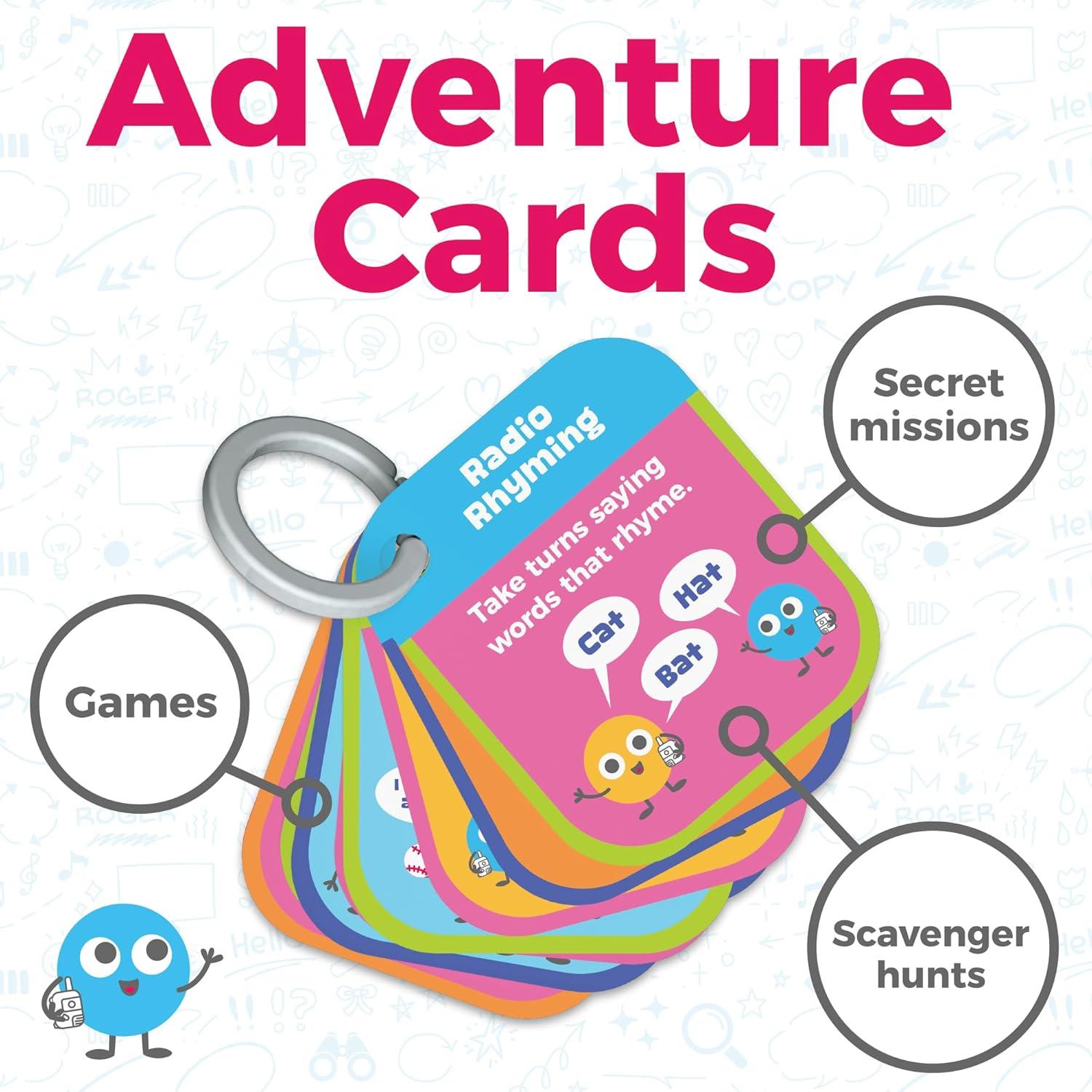 image:imageWalkie TalkAlong Scavenger Hunt amp Adventure Set 2 Rugged Walkie Talkies 1000 ft Range 24 Mission Cards Outdoor Backyard Games for Kids Ages 3