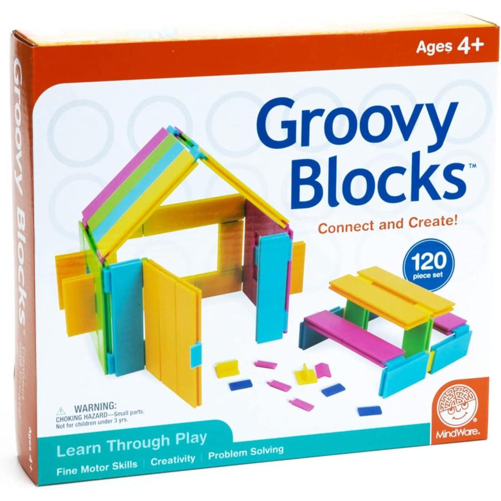 image:imageGroovy Blocks Mindware 120 Piece Set  Building Blocks for Kids Ages 4 Classroom Must Haves