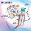 MindWare Cute & Custom Animal Water Bottle Decorating Kit, DIY Sticker Craft with Stainless Steel Bottle, Creative Personalization Activity for Kids Ages 5 and Up, Gift for Kids Who Love Crafts
