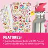MindWare Cute & Custom Gem Water Bottle Decorating Kit, DIY Craft Activity with Stainless Steel Bottle and Gem Stickers, Creative Personalization Toy for Kids Ages 5 and Up, Arts and Crafts Gift