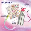 MindWare Cute & Custom Gem Water Bottle Decorating Kit, DIY Craft Activity with Stainless Steel Bottle and Gem Stickers, Creative Personalization Toy for Kids Ages 5 and Up, Arts and Crafts Gift